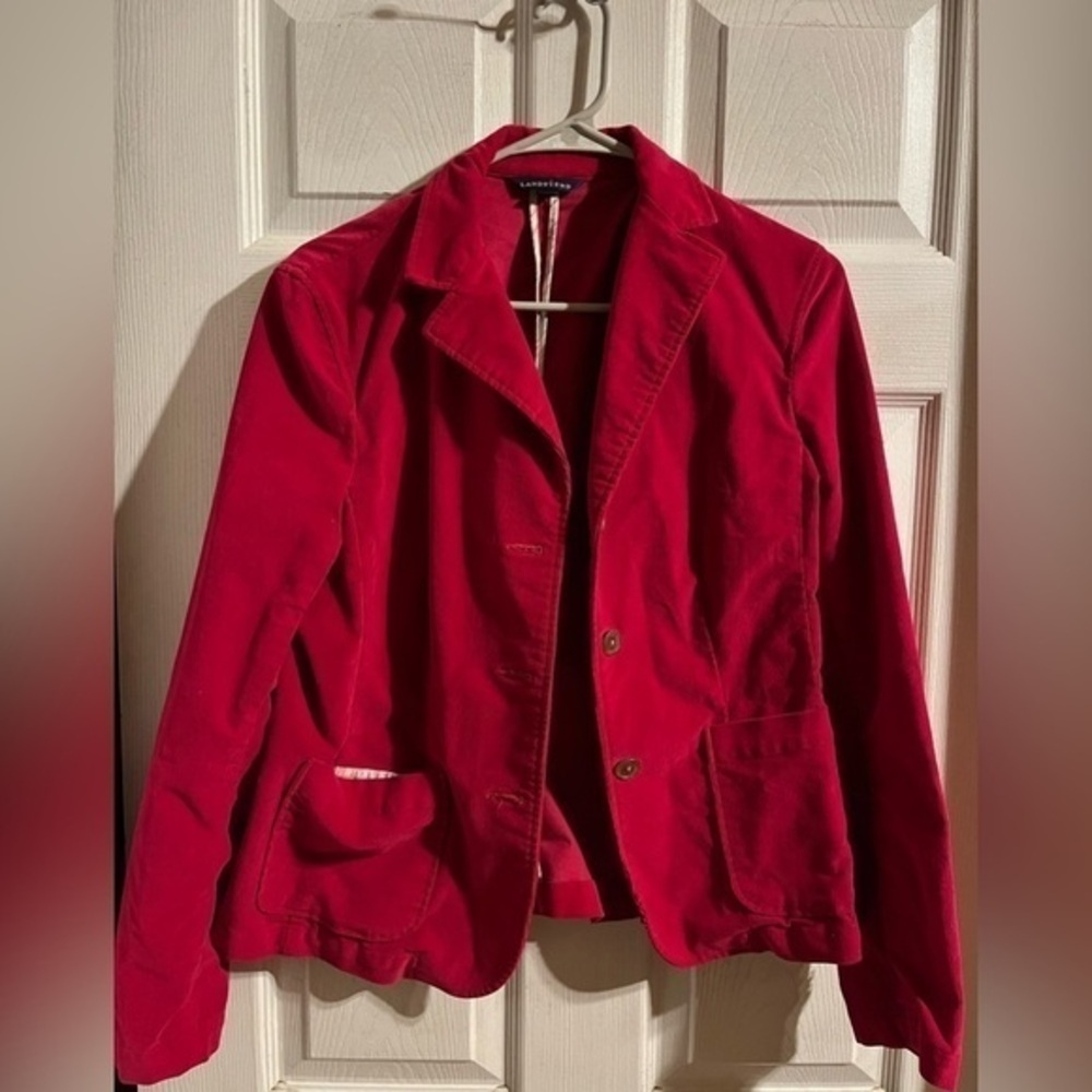 Lands End Pink Corduroy Sport/Business Jacket Size Women’s‎ 10 Button Up